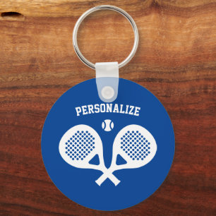 Custom padel tennis sport racket metal keychain