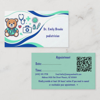 Custom Paediatrician Business Card | Cute Kids Doc