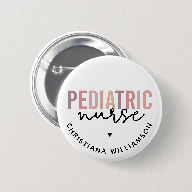 Custom Paediatrics Nurse PEDS Nurse Paediatrics Nu 6 Cm Round Badge (Front & Back)