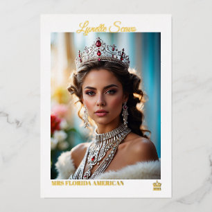 Custom Pageant Autograph Cards Elegant Foil