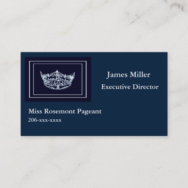 Custom Pageant Business Card Template (Front)