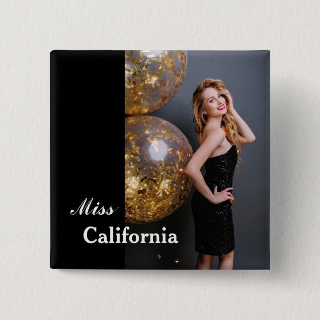 Custom Pageant Button Pin (Front)