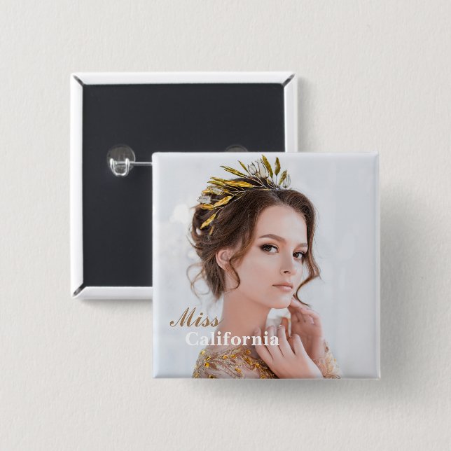 Custom Pageant Button Pin (Front & Back)