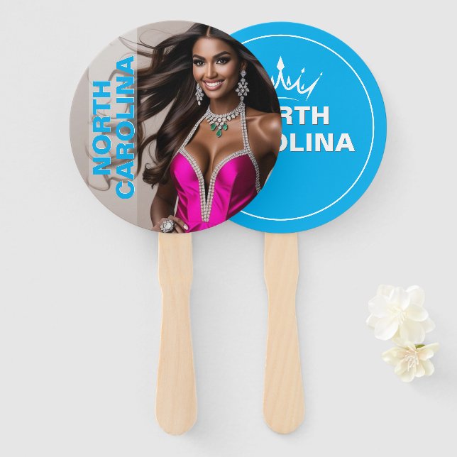 Custom Pageant Paddle Fans - Crown Design (Front and Back)