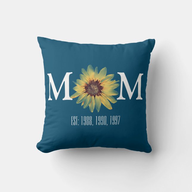Custom Painted Sunflower Mum Established Cushion (Front)