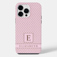 Custom Pale Pastel Pink Brown Polka Dot