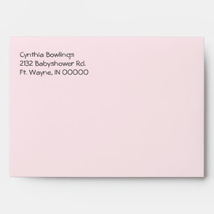 Custom Pale Pink Baby Shower Invitation Envelope