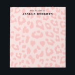 Custom Pale Pink Leopard Print Notepad<br><div class="desc">A large scale pattern of leopard print spots gets a modern twist in pale pink. Personalise the custom monogram and make a personal gift for yourself or someone that you love. ©2014 all rights reserved.</div>