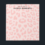 Custom Pale Pink Leopard Print Notepad<br><div class="desc">A large scale pattern of leopard print spots gets a modern twist in pale pink. Personalise the custom monogram and make a personal gift for yourself or someone that you love. ©2014 all rights reserved.</div>