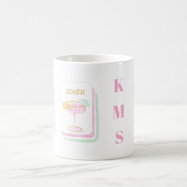 Custom Palm Beach Mahjong Monogram  Coffee Mug (Center)