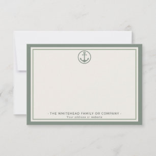 Custom Palm Beach Pink Rose Clover Green Anchor Card