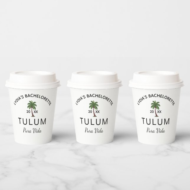 Custom Palm Tree Party Custom Tropical Bachelorett Paper Cups (Multi)