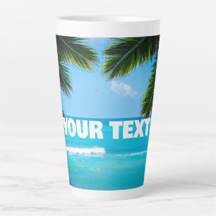 Custom palms on a beach latte mug