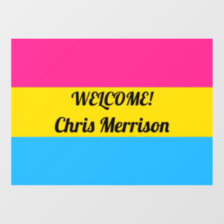 Custom Pansexual Flag Pride Month Window Cling