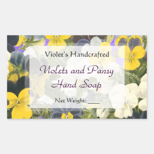 Custom Pansy and Violets Soap or Craft Stickers