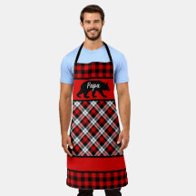 Custom Papa Mama Bear On Red Black Buffalo Checks