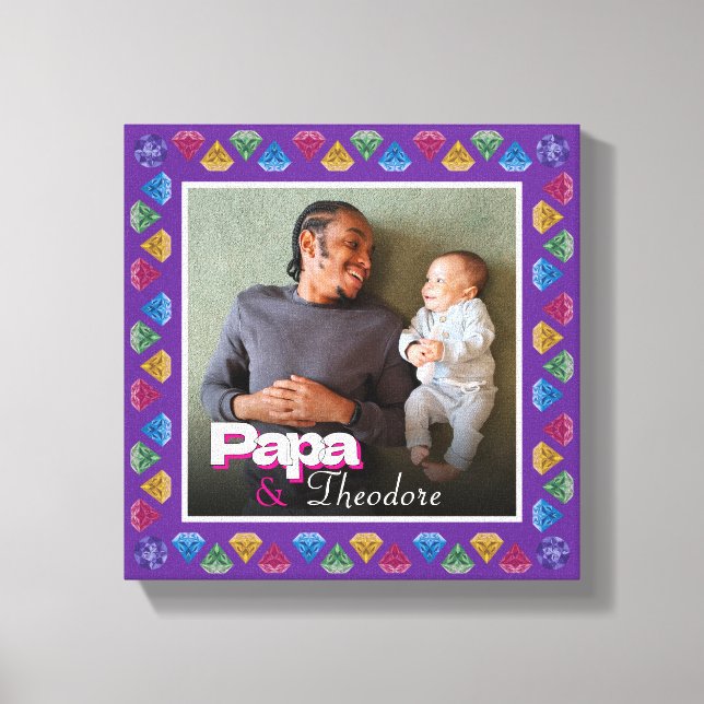 Custom Papa & Me Photo Keepsake – Personalised  Canvas Print (Front)