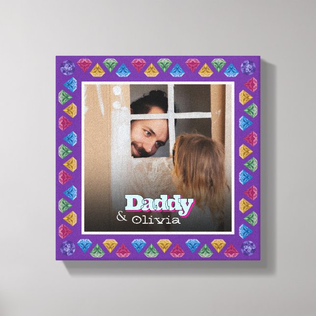 Custom Papa & Me Photo Keepsake – Personalised  Canvas Print (Front)