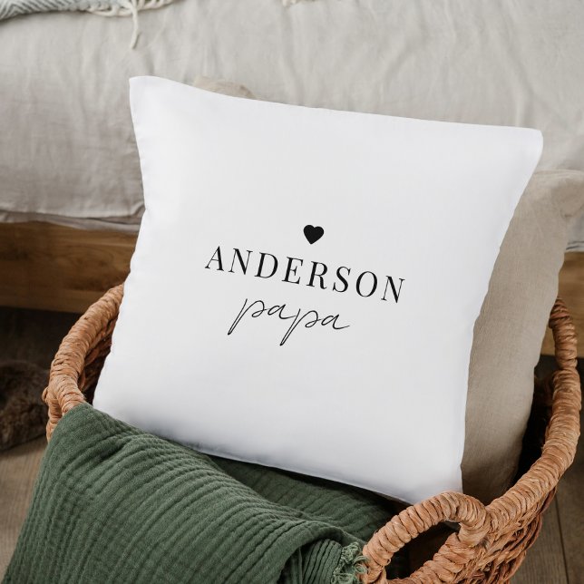 Custom Papa Throw Pillow | Name Heart Gift (Creator Uploaded)