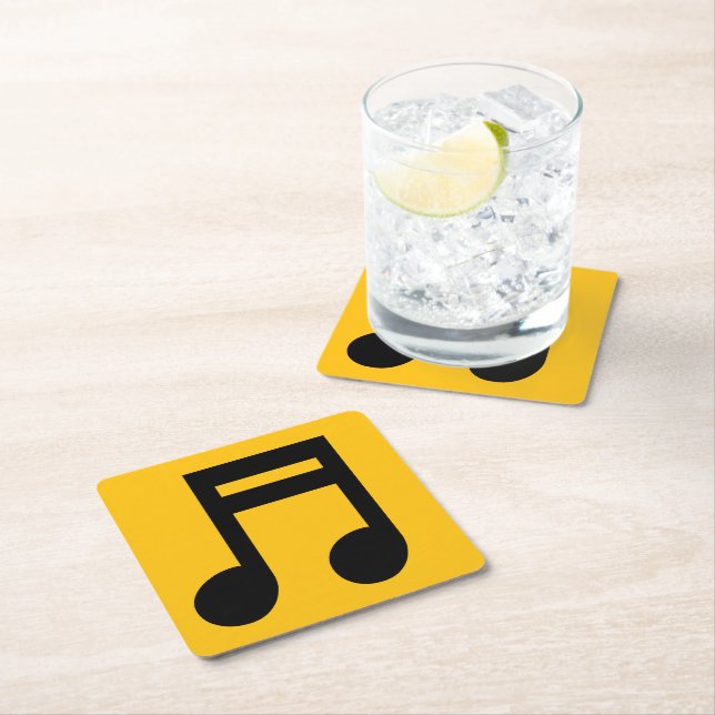 Custom paper coasters with classical music notes (Insitu)