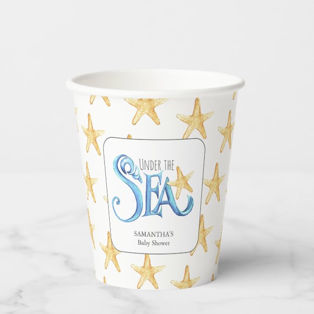 Custom Paper Cups Beach Baby Shower (Front)