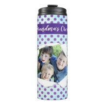 Custom Paper Hole Photo Purple Polka Dot Template