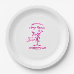 Custom Paper Plate 30th Birthday Pink Martini