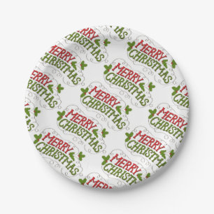 Custom Paper Plates/Merry Christmas Plate
