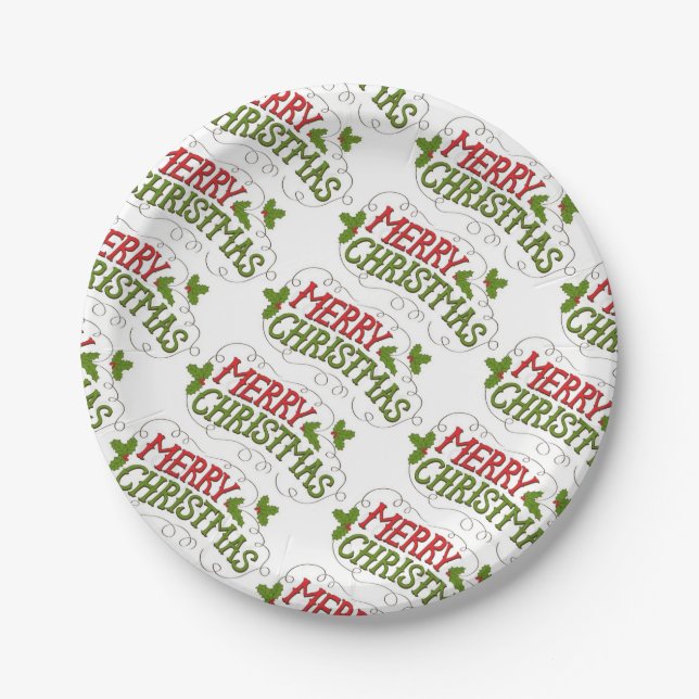 Custom Paper Plates/Merry Christmas Plate (Front)