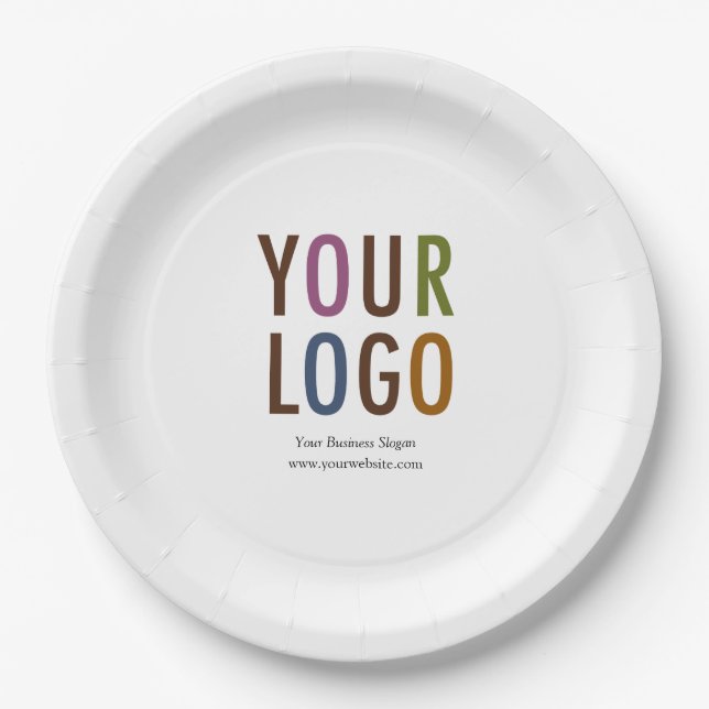 Custom Paper Plates with Logo Personalised Text (Front)
