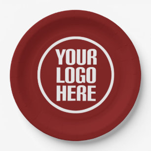 Custom paper plates your logo here party supplies