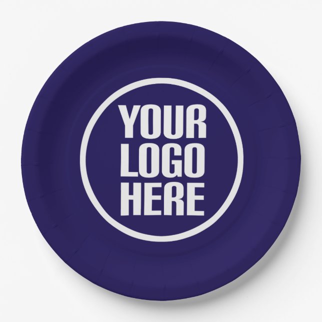 Custom paper plates your logo here party supplies (Front)