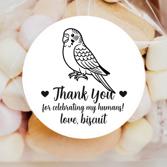 Custom Parakeet Wedding Favour Stickers (Creator Uploaded)