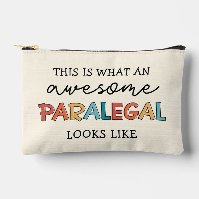 Custom Paralegal Awesome Legal Assistant Funny Accessory Pouch (Front)