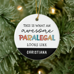 Custom Paralegal Awesome Legal Assistant Funny Ceramic Tree Decoration