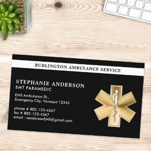 Custom Paramedic EMT EMS Emergency Medical Logo Business Card
