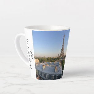 Custom Paris Panoramic Skyline View Eiffel Tower Latte Mug