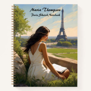 Custom Paris Sketch Travel Notebook Journal Diary