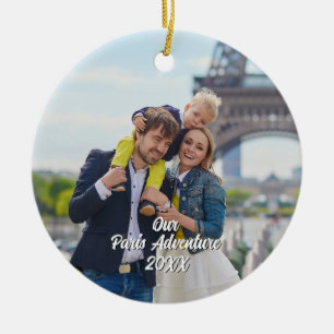 Custom Paris Travel Photo Christmas Tree Ceramic Tree Decoration