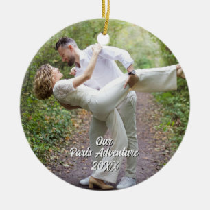 Custom Paris Travel Photo Christmas Tree Ceramic Tree Decoration