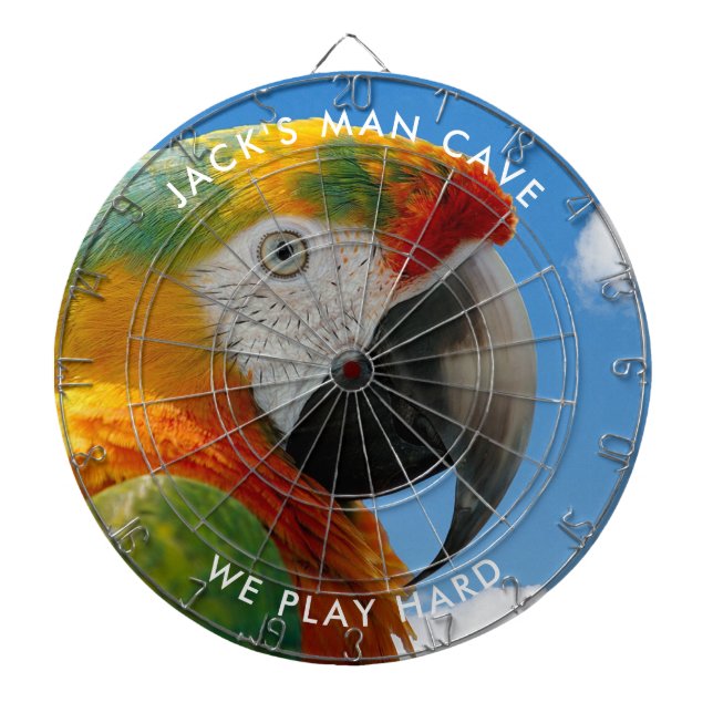 Custom Parrot Photo Dart Board (Front)