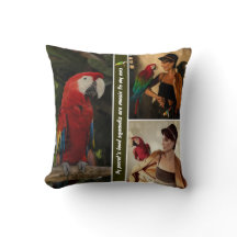  Custom Parrot Photos Throw Pillow