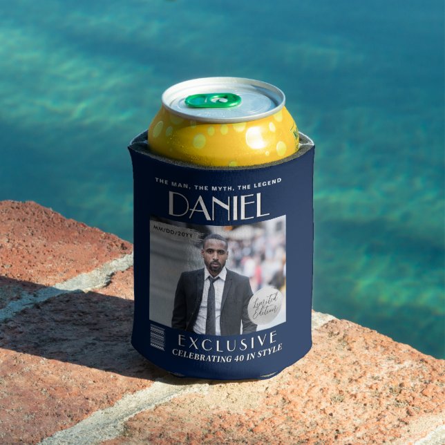 Custom Party Drink Cooler, Modern Magazine Cover Can Cooler (In Situ Pool)