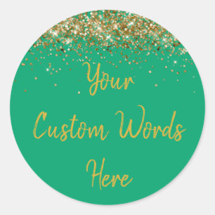 Custom Party Favour Personalised Birthday Green  Classic Round Sticker