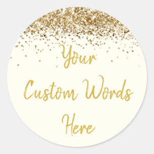 Custom Party Favour Personalised Birthday Ivory Classic Round Sticker