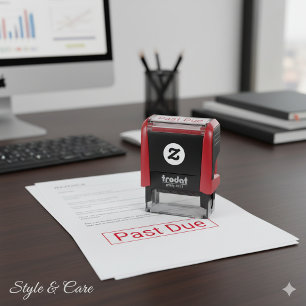 Custom Past Due Text Self Inking Stamp for Office