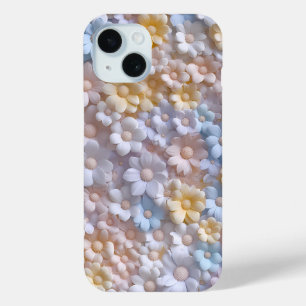 Custom Pastel 3D Flower Pattern Phone Case