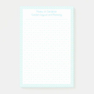 Custom Pastel Blue Dot Grid Garden Layout Plan Post-it Notes