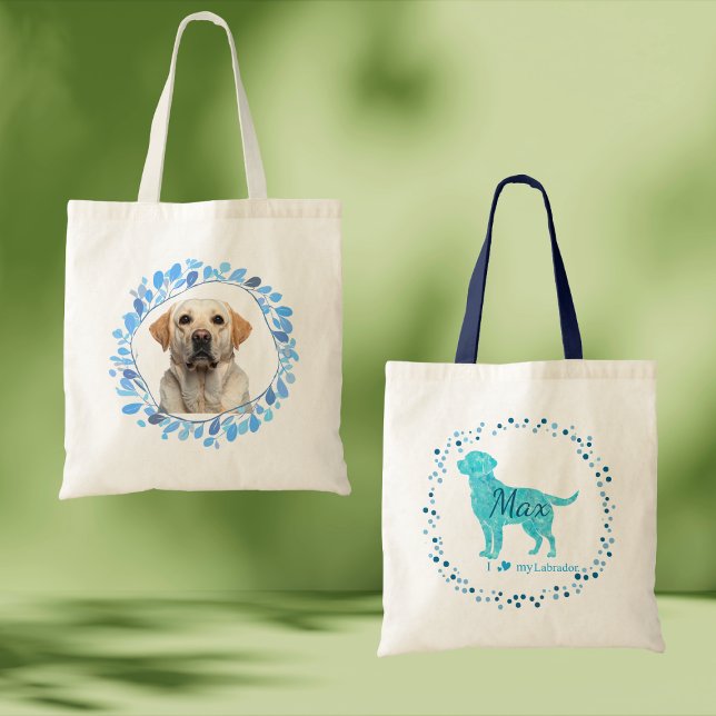 Custom pastel blue labrador retriever tote bag (Creator Uploaded)