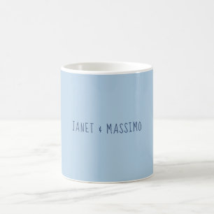 Custom pastel blue personalised minimalist name coffee mug
